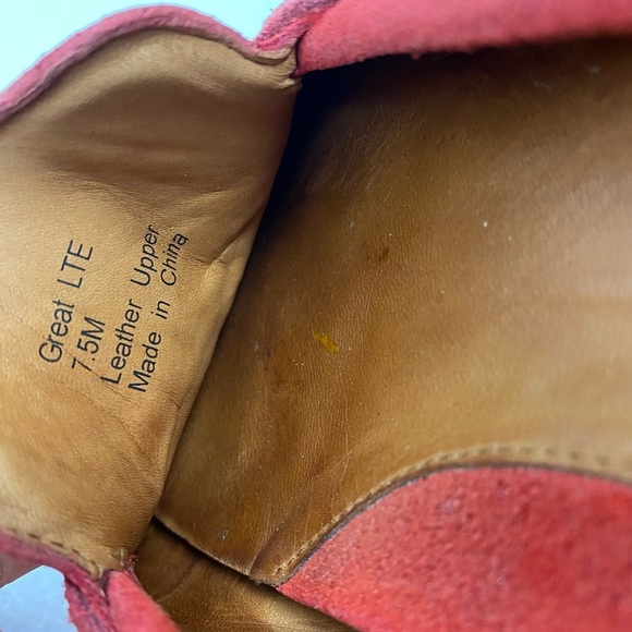 Wayne Flex Red‎ Leather Suede Loafers Flat Driving Great LTE Shoes women’s 7.5 - Picture 3 of 12